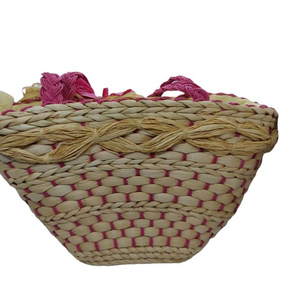 Chico's Straw with Pink Bag/Tote NWT - Picture 2 of 7